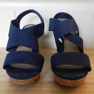 American Eagle Outfitters Blue Strap Wedge Heels